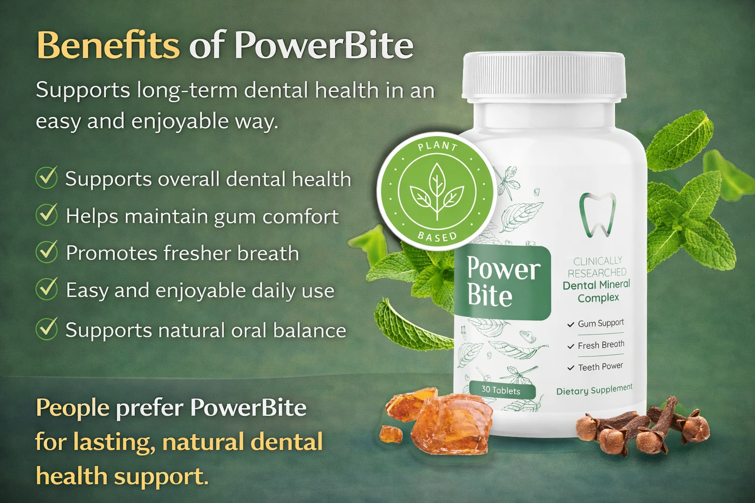 PowerBite: natural dental health support